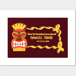 One Rb World 2024 Tiki Mask Gold Ribbon Banner Posters and Art